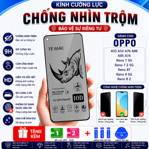 Kính cường lực chống nhìn trộm Tê Giác cho OPPO A53 A54 A76 A96 A95 A74 Reno 7 5G Reno 7 Z 5G Reno 8T Reno 8 5G Reno 8 Z