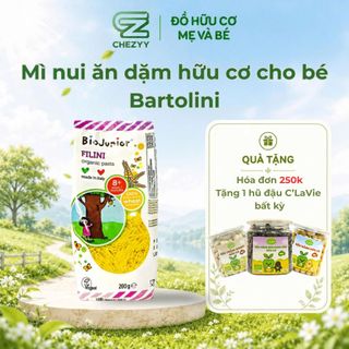 Mì nui ăn dặm hữu cơ cho bé Bartolini, mì nui rau củ nhiều hình dạng