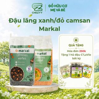 Đậu lăng đỏ cam san hô, đậu lăng xanh hữu cơ Markal 500g