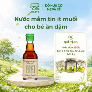 Nước mắm Tĩn ít muối cho bé ăn dặm, độ đạm 42N, chai thủy tinh 60ml rin nguyên chất cá cơm than