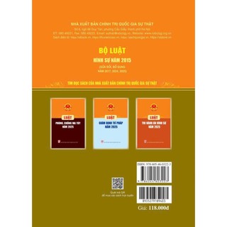 Bộ luật Hình sự năm 2015 (sửa đổi, bổ sung năm 2017, 2024, 2025)