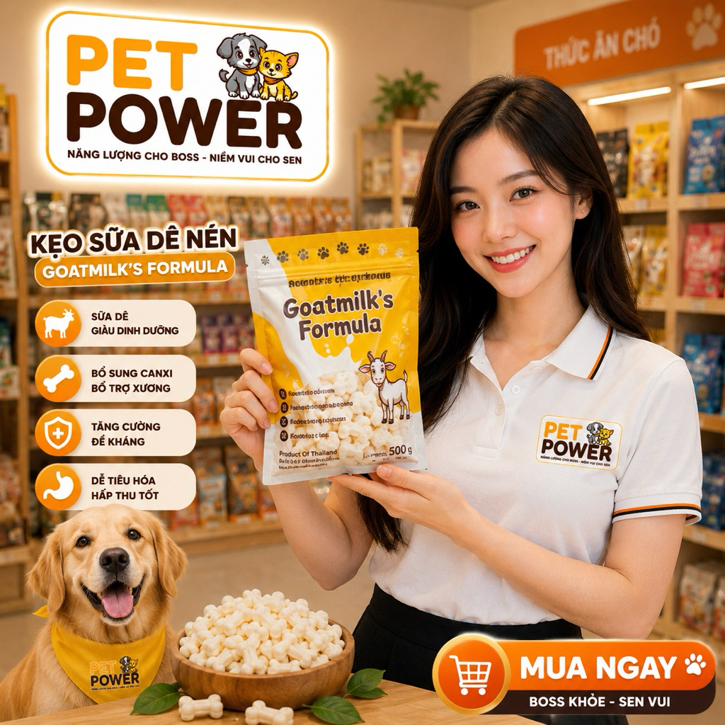 [Chính Hãng Thái Lan] - Kẹo Sữa Dê nén hình xương GoatMilk’s Fomula - 500g