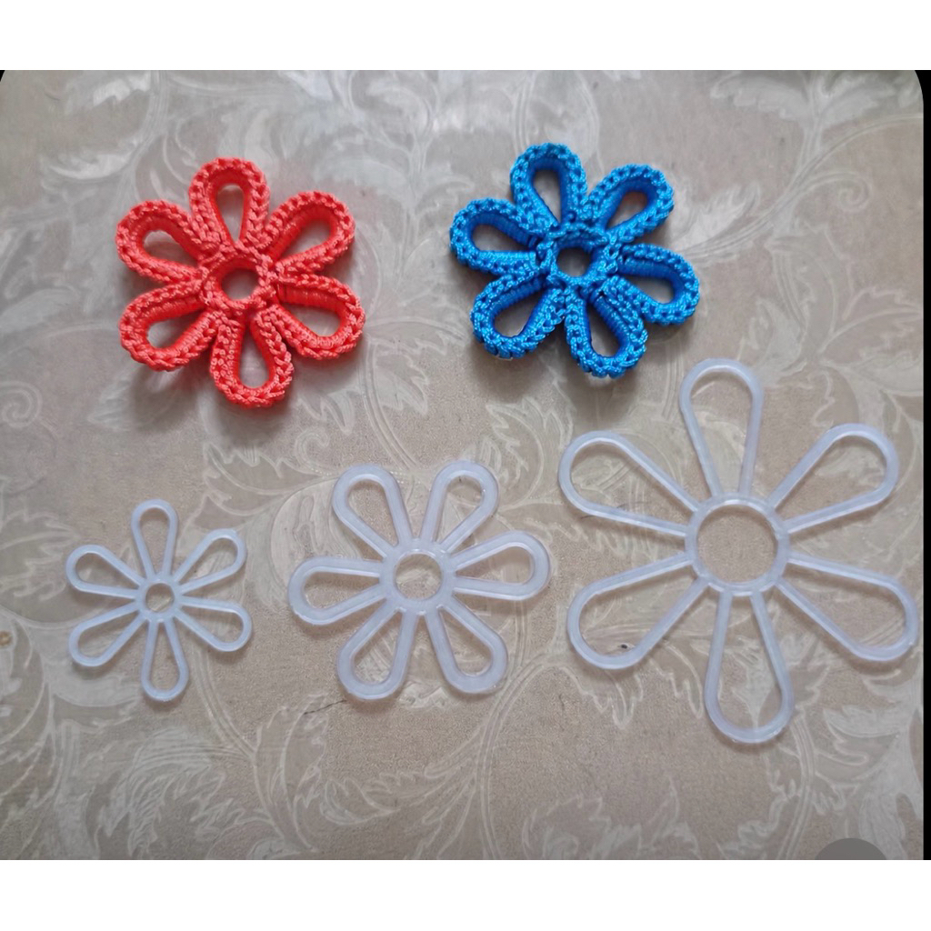 Phôi Hoa Khuôn Hoa Nhựa Canvas Hoa Nhựa DIY - Bộ 10 hoa