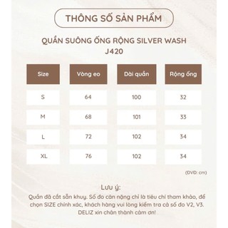 DELIZ - Quần jean nữ ống rộng cạp thấp tôn dáng chất liệu jean denim mềm cao cấp J420 (đã cắt sẵn khuy)