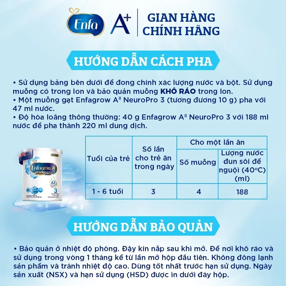Sữa Enfa A2 NeuroPro Mỹ 800g Enfamil Enfagrow - Sữa Bột Công Thức