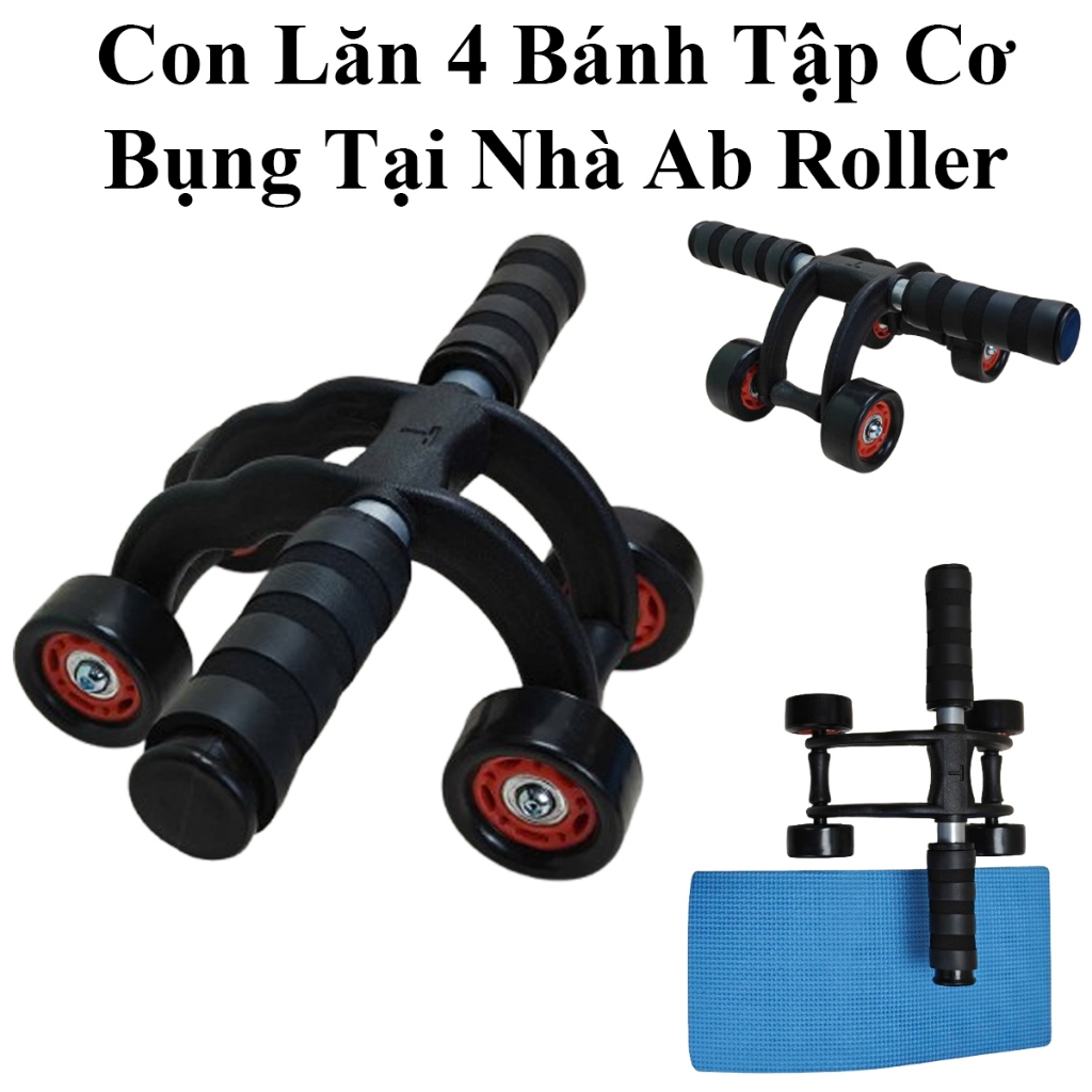 Con Lăn 4 Bánh Tập Cơ Bụng Tại Nhà Ab Roller Chống Trượt Tiện Lợi