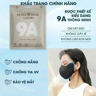 Thùng 300-100 cái Khẩu Trang 9A Dr.ECO Chống Nắng kín mặt và Tia Uv,5 Lớp Dầy Dặn,Khẩu Trang Đi Nắng