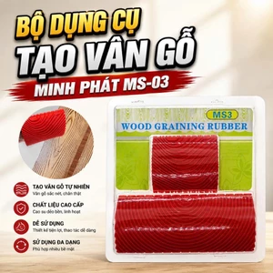 Bộ Dụng Cụ Tạo Vân Gỗ Làm Sơn Giả Gỗ - Cọ Tạo Vân Gỗ Cao Su Tự Nhiên MS-3 Minh Phát