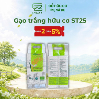 [MUA 2 GIẢM 5%] Gạo trắng hữu cơ ST25 HASABIO 1kg