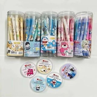 LEAFBOOK LON 20 Cây Bút Gel Bấm Xóa Được 0.5mm KING – Mực Đậm, Viết Êm, Nhiều Mẫu Hoạt Hình Dễ Thương