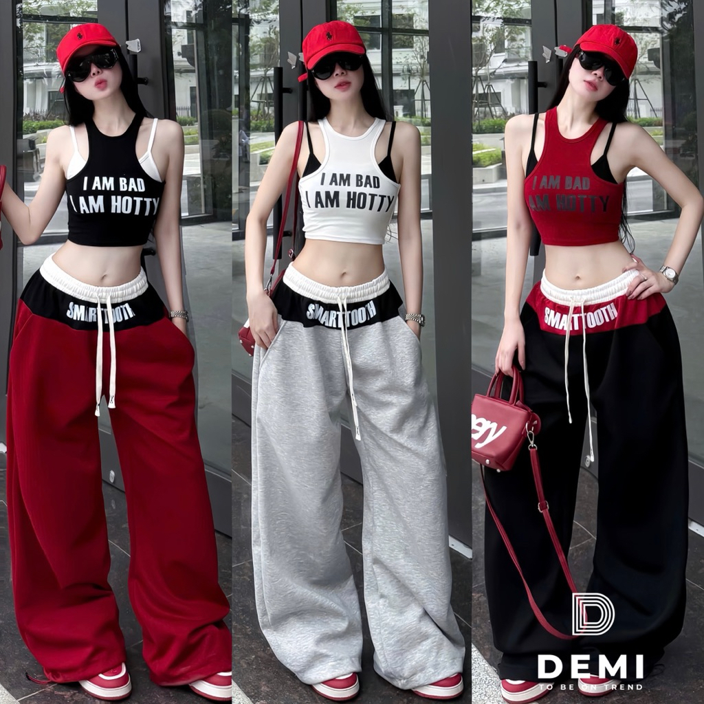 Set 3in1 I AM BAD - HOTTY phối cá tính, phom siu hack dáng chất liệu sịn mịn tone màu mix nổi bật 🔥