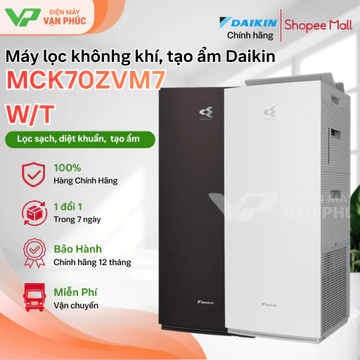 Máy lọc không khí tạo ẩm Daikin MCK70ZVM7-W/T dùng 48m2, Twin Streamer, bảo hành 12 tháng- Quà tặng Daikin
