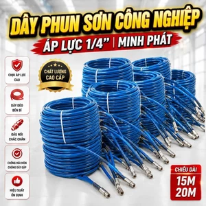 Dây Phun Sơn Công Nghiệp Áp Lực 1/4, Dây Phun Sơn Bố Thép Cao Cấp Chống Nổ Ống Minh Phát