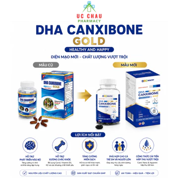 (Nhập khẩu Mỹ) Viên uống Canxi DHA Canxibone Gold-Hộp 60 viên, Bổ sung canxi, vitamin D3