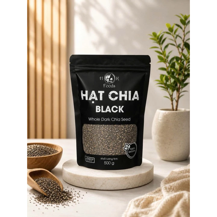 Hạt chia đen Black Chia Seeds 500g ( chia sạch k sạn)