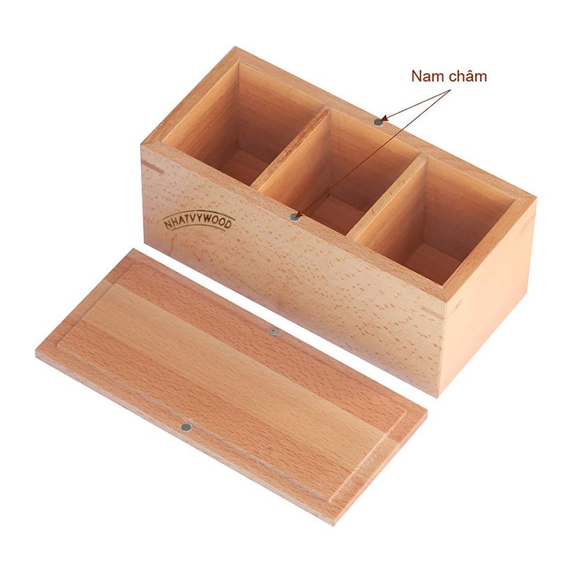 Hộp đựng gia vị, hộp đựng đa năng, đồ dùng nhà bếp bằng gỗ Nhatvywood