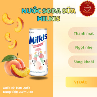 Nước Soda Sữa Milkis Vị Đào | Mì Việt Casumo - Thương Hiệu Hàn Quốc (250ml/lon)