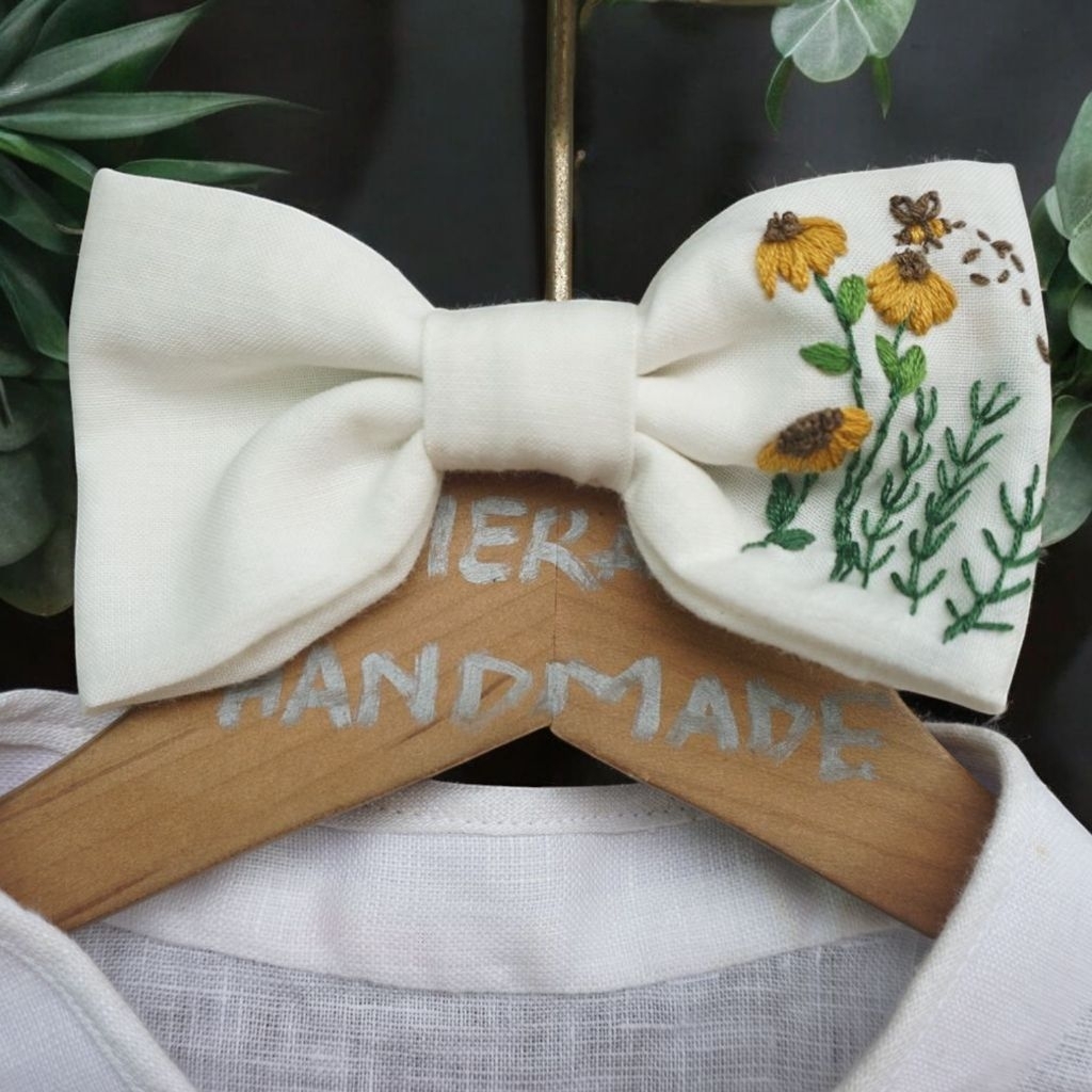 BUỘC TÓC NƠ THÊU TAY MERAKI HANDMADE