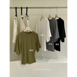 𝐩𝐡𝐢𝐞𝐧 𝐘𝐉𝐈𝐀 | 1311 Áo Thun Cánh Dơi Tay Lỡ Cổ Tròn Ôm Eo
