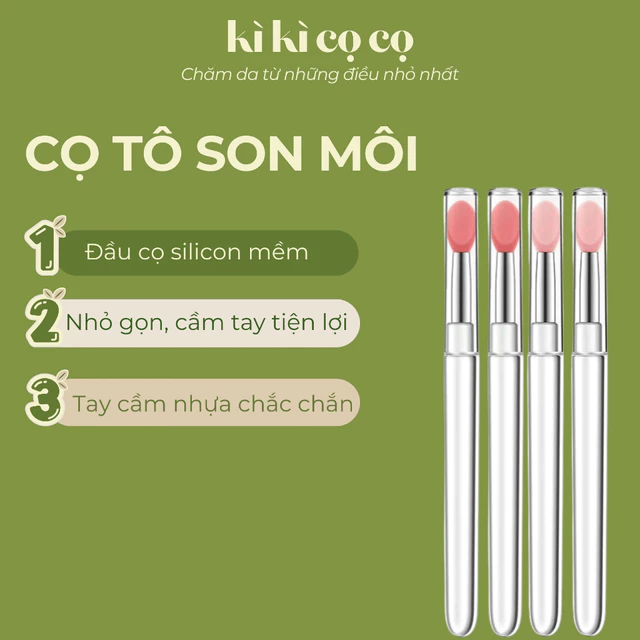 Cọ Tô Son Môi KÌ KÌ CỌ CỌ Cọ Silicon Trang Điểm Môi Cầm Tay Tán Son Che Khuyết Điểm Siêu Dễ Thương