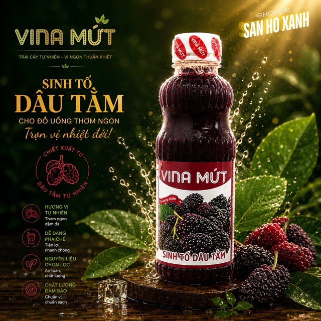 [Sinh Tố Trái Cây] Vina Mứt 1000 ml - Chuyên Dùng Pha Chế Trà Sữa, Trà Trái Cây, Sinh Tố, Sữa Chua, Panna Cotta,...
