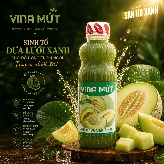 [Sinh Tố Trái Cây] Vina Mứt 1000 ml - Chuyên Dùng Pha Chế Trà Sữa, Trà Trái Cây, Sinh Tố, Sữa Chua, Panna Cotta,...