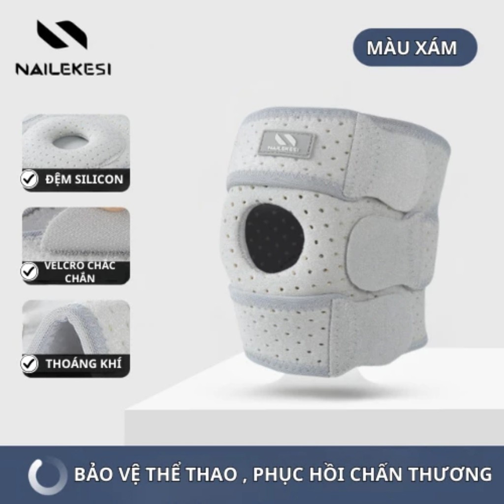 Đai Bó bảo vệ đầu gối thể thao Nailekesi Giúp Phòng Tránh Chấn Thương Dây Chằng, đệm EVA dày dặn thoáng khí co giãn