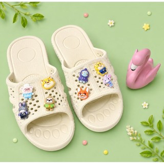[Harley Store] Dép Đi Trong Nhà, Đúc Nguyên Khối, Chất Eva Mềm, Nhẹ, Thoáng Khí, Hạn Chế Trơn Trượt (Tổ Ong Có Charm)