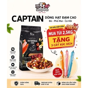 Thức ăn cho chó Hạt Captian Túi 2,5kg Siêu Toping Dành Cho Cún Biếng Ăn