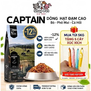 Hạt cho chó captian 5kg ( Mix Bò, Cá, Phô mai ) Phù hợp cho mọi độ tuổi, mọi giống chó