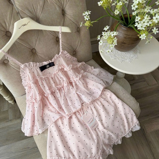 •𝙆𝙞𝙣𝙜𝙨𝙝𝙤𝙥𝙗𝙚𝙖𝙪𝙩𝙮•Set Bèo Hồng Chấm Bi Nơ QC