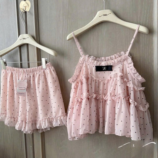 •𝙆𝙞𝙣𝙜𝙨𝙝𝙤𝙥𝙗𝙚𝙖𝙪𝙩𝙮•Set Bèo Hồng Chấm Bi Nơ QC