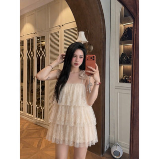 •𝙆𝙞𝙣𝙜𝙨𝙝𝙤𝙥𝙗𝙚𝙖𝙪𝙩𝙮•Set Áo Ren Tầng Vai Nơ Xinh L1