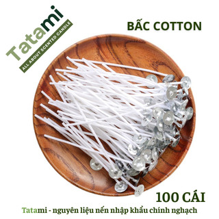 [SIÊU RẺ] Combo 100 Bấc Cotton Trắng Làm Nến Cháy Đều Không Khói TATAMI Làm Nến Handmade