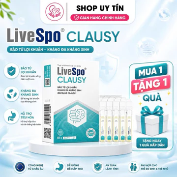[Chính hãng] Men vi sinh LiveSpo Clausy hộp 10 ống - Giảm rối loạn tiêu hóa, tiêu chảy, đầy hơi, khó tiêu, chính hãng