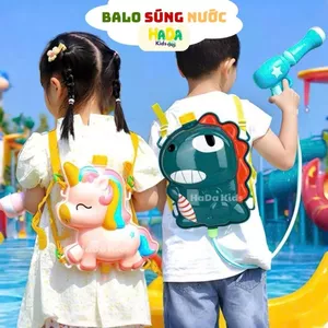 Balo Phun Nước Cho Bé 1300ml Hình Thú Dễ Thương, Súng Nước Đeo Lưng Đi Biển Hồ Bơi HaDa Kids