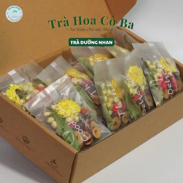 Trà dưỡng nhan, Trà Thảo Mộc Hộp 30 Gói Trà Hoa Cô Ba Thanh Mát Giúp Ngủ Ngon, Đẹp Da, Bổ Máu Và Thanh Lọc Cơ Thể