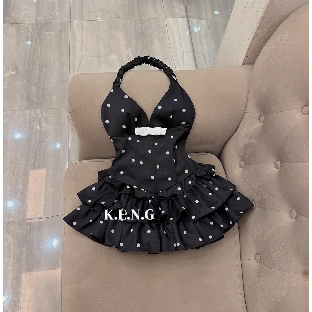 set chấm bi nơ ngang