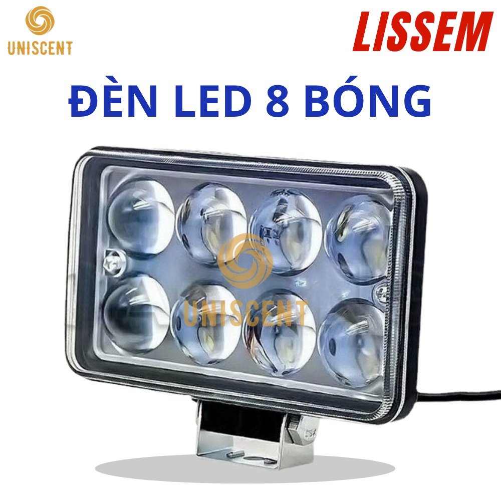Đèn Led Trợ Sáng Ô Tô/ Đèn Trợ Sáng Xe Máy/ Đèn Trợ Sáng Xe Tải/ Led Trợ Sáng 8 Mắt Bi 6500K 12v-48v