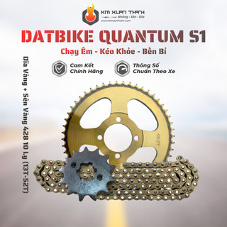Nhông Sên Dĩa Giá Rẻ: Dĩa Vàng 52T + Sên Vàng 10 Ly Dành Cho Dat Bike Quantum S1