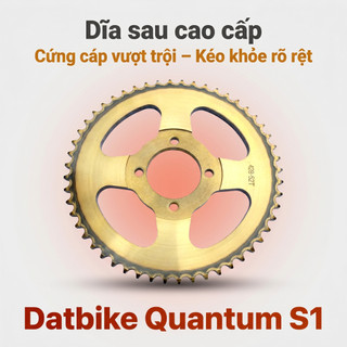 Nhông Sên Dĩa Giá Rẻ: Dĩa Vàng 52T + Sên Vàng 10 Ly Dành Cho Dat Bike Quantum S1