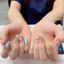 Nailbox thiết kế mùa hè đi biển, mẫu mắt mèo phối 2 màu xanh vàng hót hít