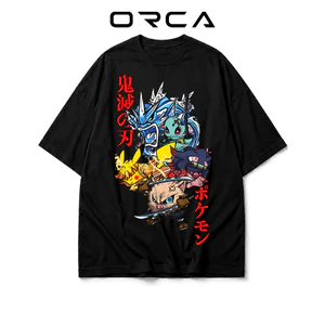 Áo thun Orca in hình Pokemon và Demon Slayer - Vải Cotton cao cấp - ORCA366