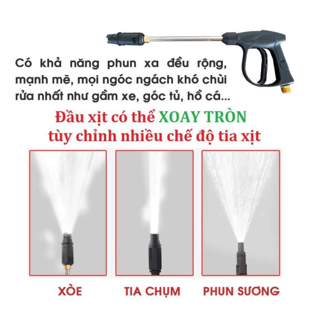 [BH 2 Năm] Máy xịt rửa xe, sân vườn Sakura YC007 Có Chỉnh Áp và Sakura A6 Không Chỉnh Áp - Tặng bộ phụ kiện
