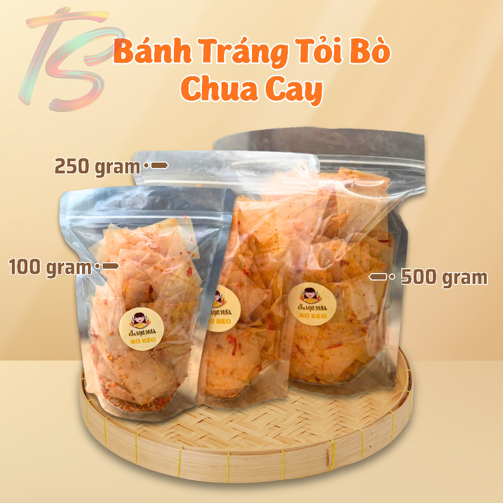 Bánh Tráng Tỏi Bò Chua Cay Đậm Vị - Ăn Vặt Nhà Bơ Béo