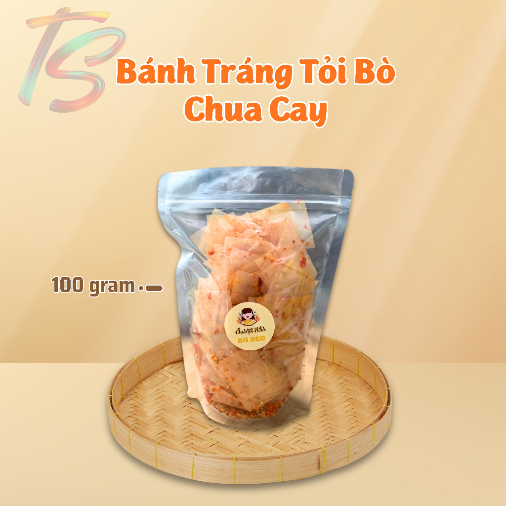 Bánh Tráng Tỏi Bò Chua Cay Đậm Vị - Ăn Vặt Nhà Bơ Béo