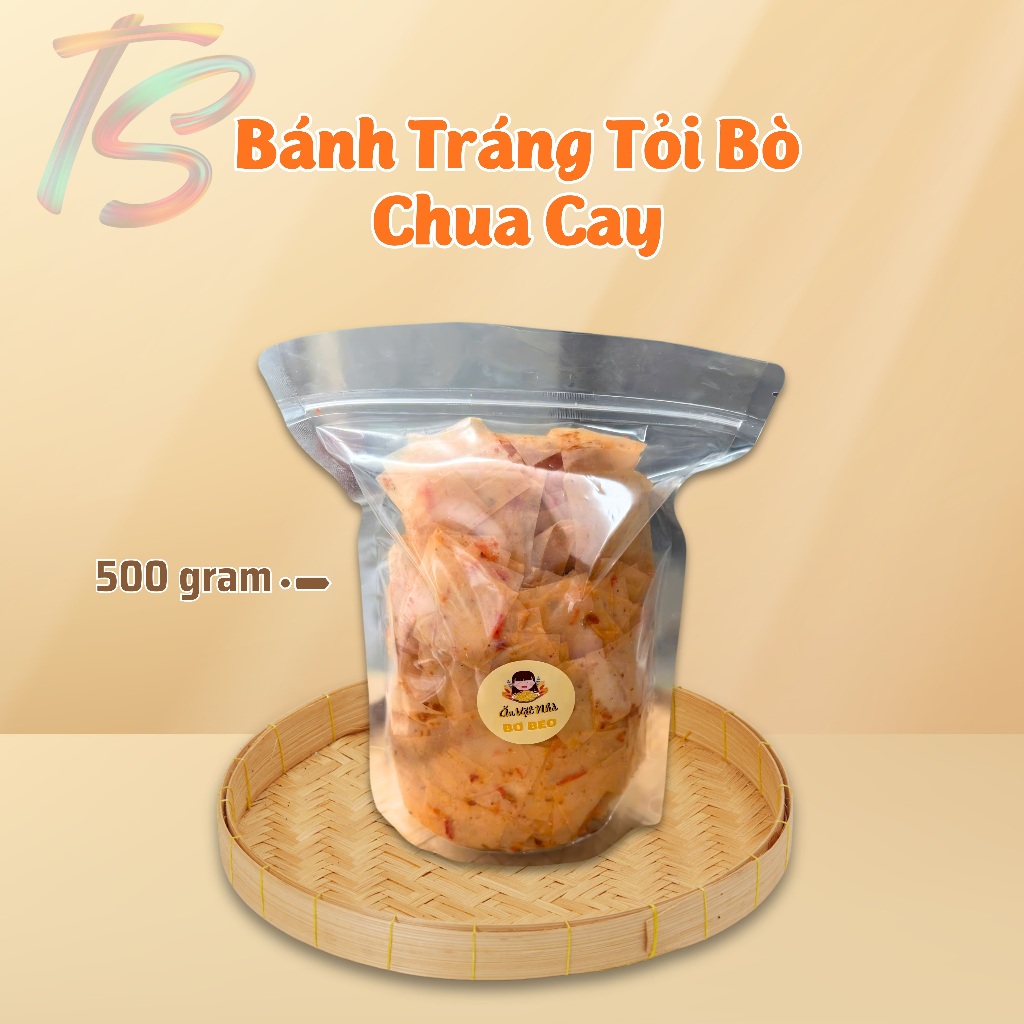 Bánh Tráng Tỏi Bò Chua Cay Đậm Vị - Ăn Vặt Nhà Bơ Béo