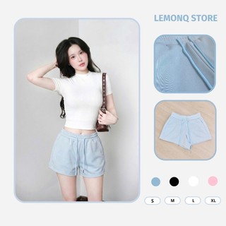 Quần Short Nữ Màu Pastel LemonQ Dáng Ngắn Chất Liệu 2 Da Cao Cấp Thoáng Mát Form Đẹp Tôn Dáng