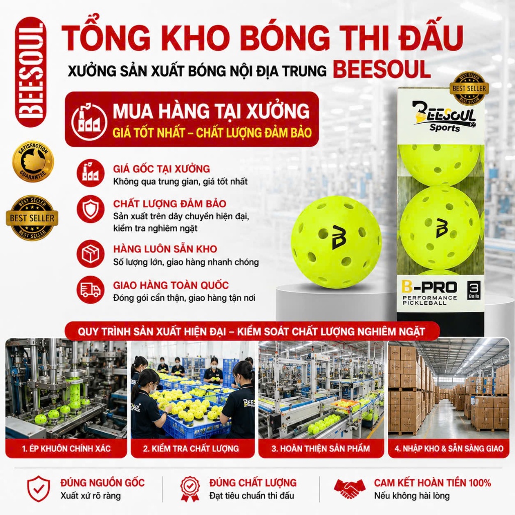 Bóng pickleball 48 lỗ,40 lỗ thi đấu tập luyện CHUYÊN NGHIỆP ngoài trời đủ màu chất lượng quốc tế
