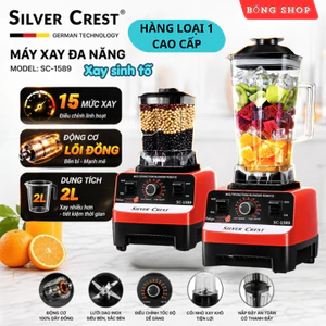 Máy Xay Sinh Tố Đa Năng SILVER CREST, Máy Xay Công Nghiệp 2 Cối Xay Công Suất 4500W,15 Mức Xay Cao Cấp